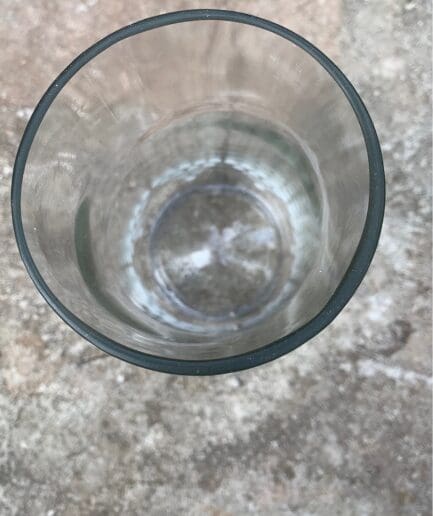 Clear Glass With White Geometric Prints