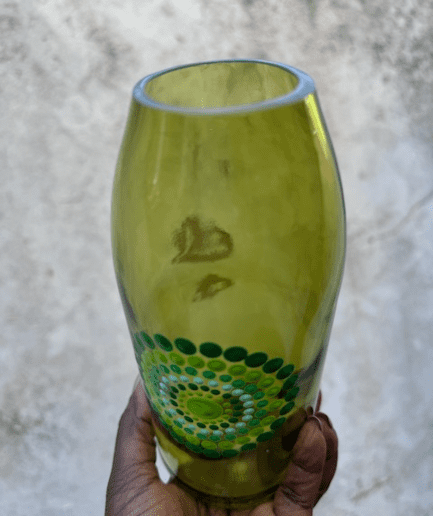 Green Flower vase with green flower