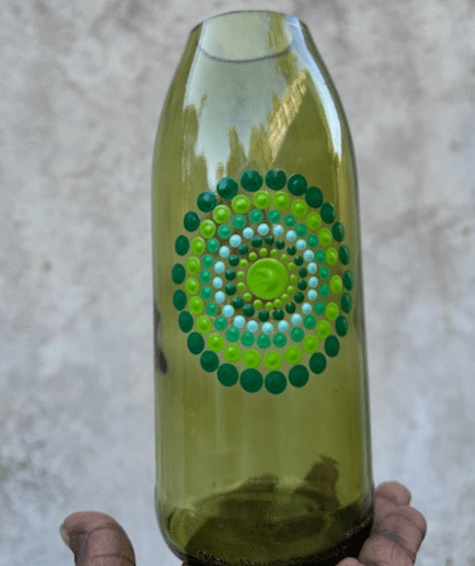 Green Flower vase with green flower