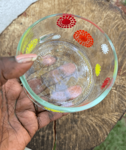 Clear Short Holder with red yellow orange detail