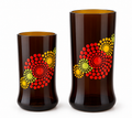 Amarula glass vase set with circular design