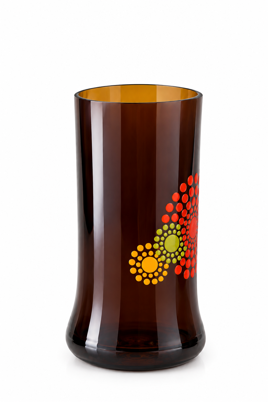 Amarula glass vase set with circular design