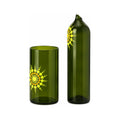 Bamboo Green + Cadmium glass carafe