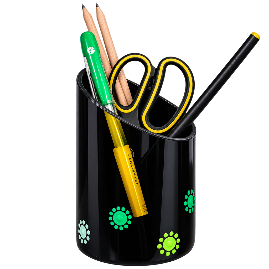 Small Green side cut pen holder green dots (Set of 2)