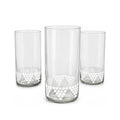 Clear Glass With White Geometric Prints