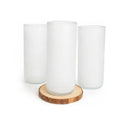 Four frosted clear tall glasses