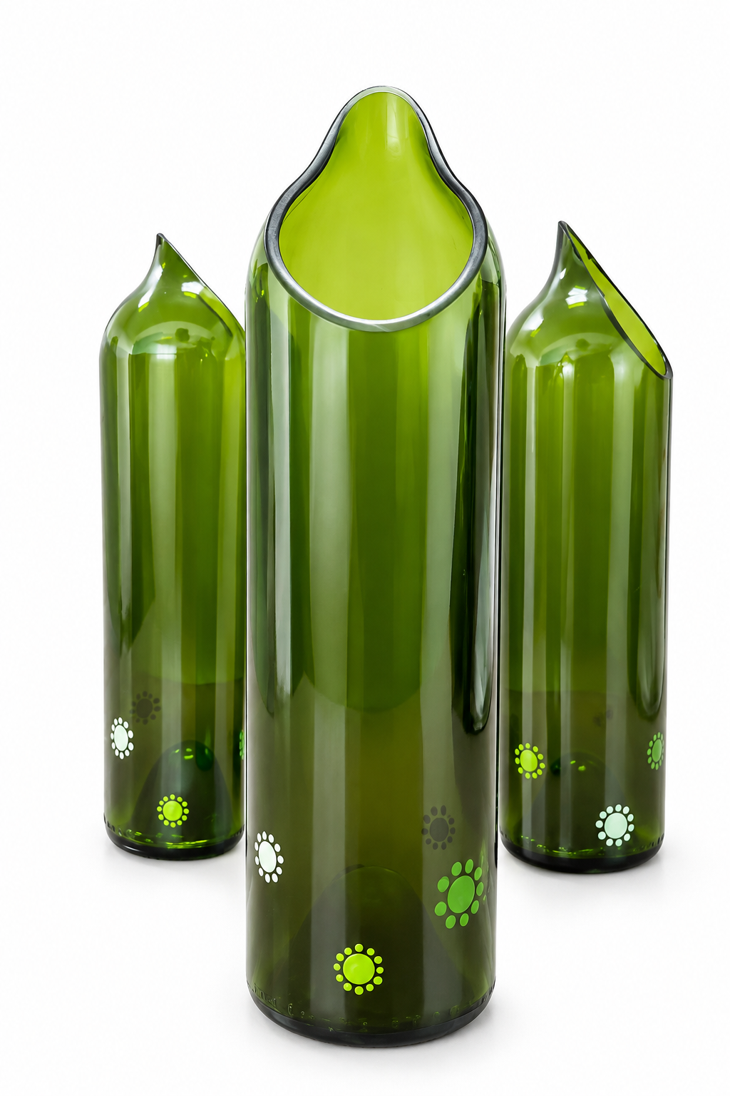 Green Caraffe with Various Green Shades Dots