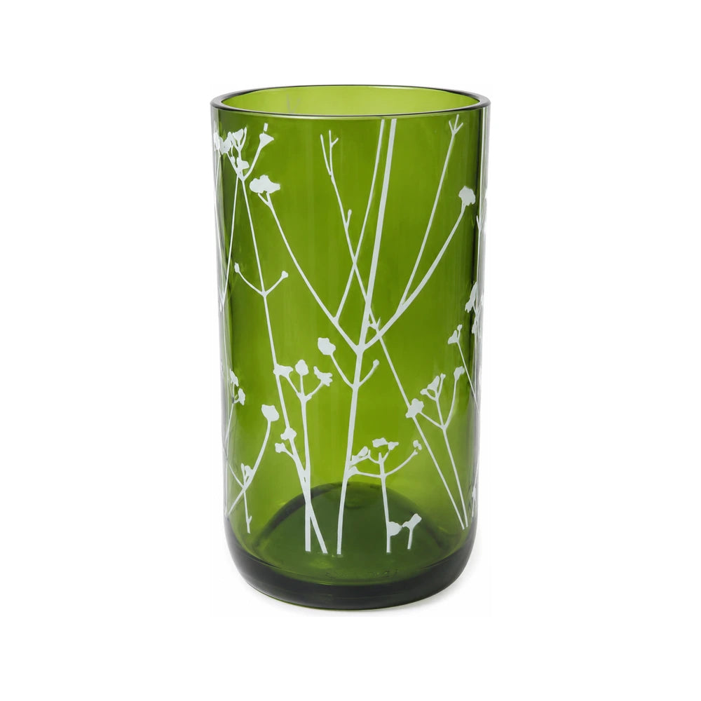Green protea wine bottle glass