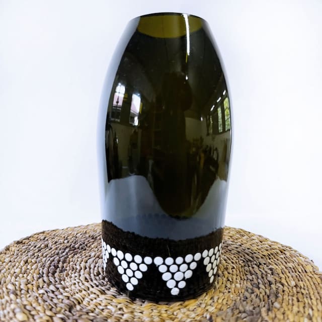 Amber and white Geo Flower Vase