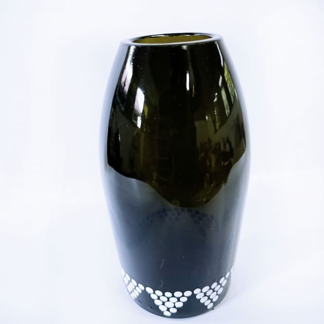 Amber and white Geo Flower Vase