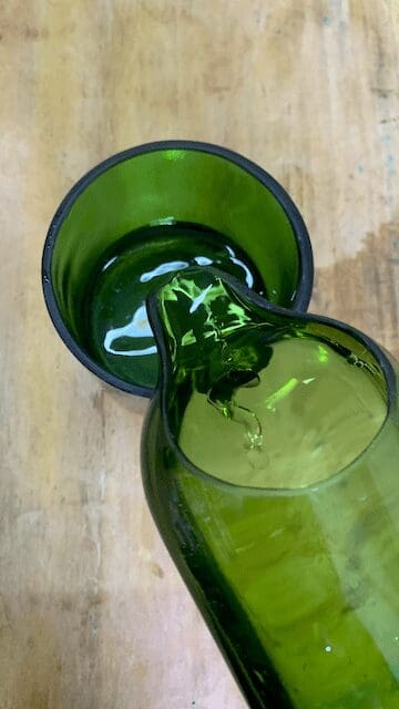 Bamboo Green + Cadmium glass carafe