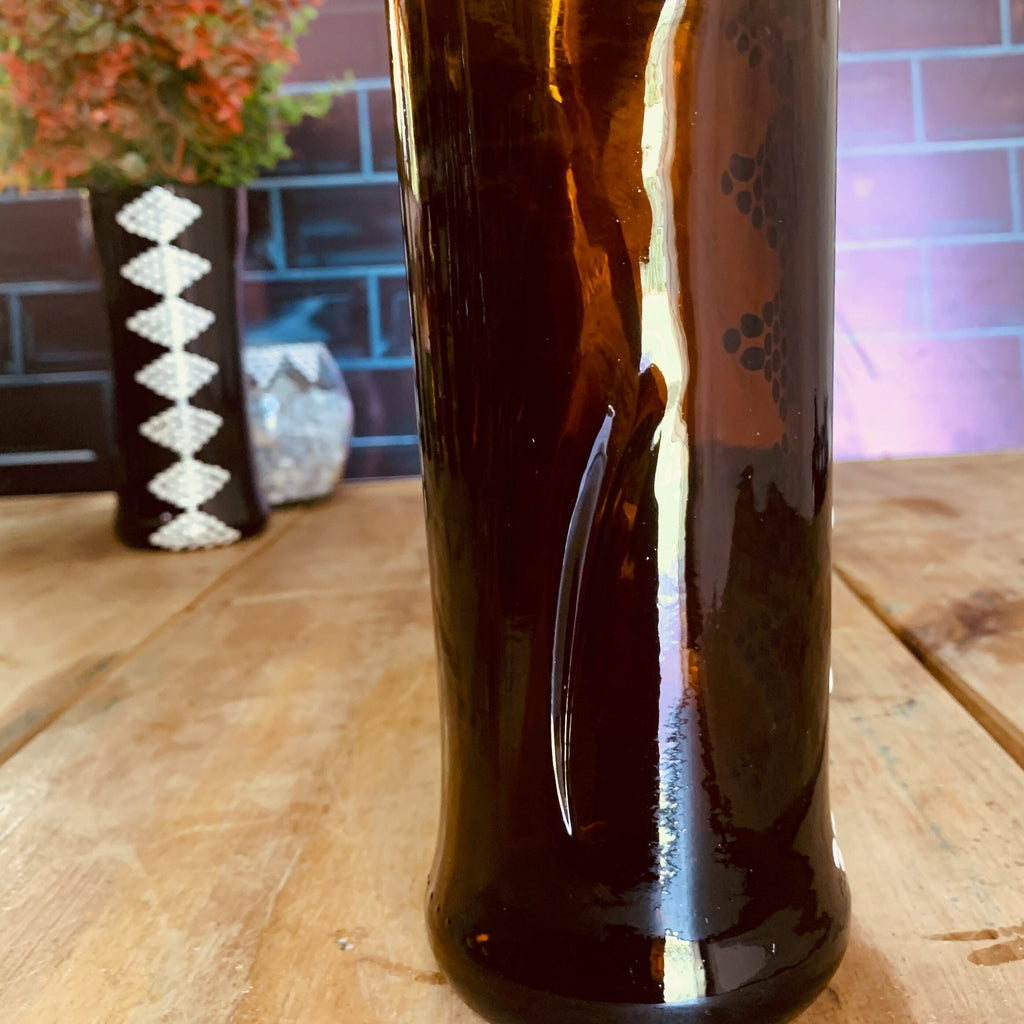 Amarula glass vase with white geo print