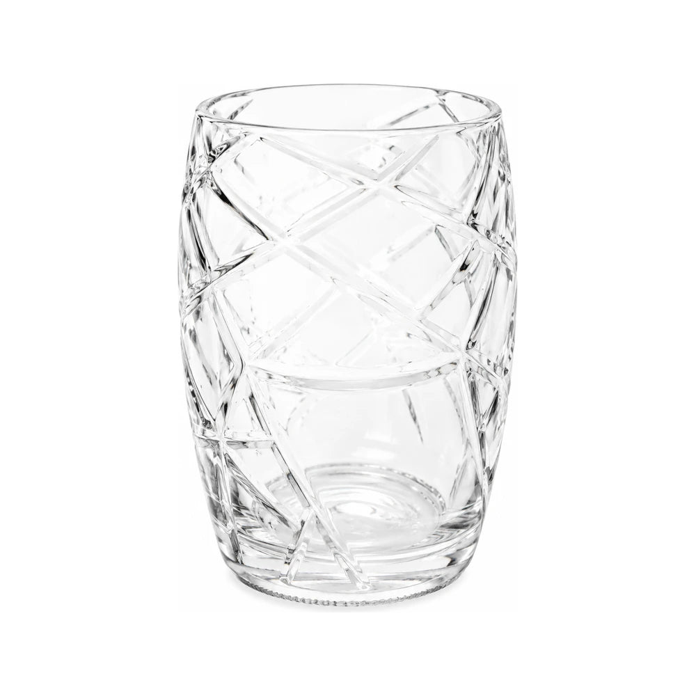 Large Diamond clear wide mouth glass vase