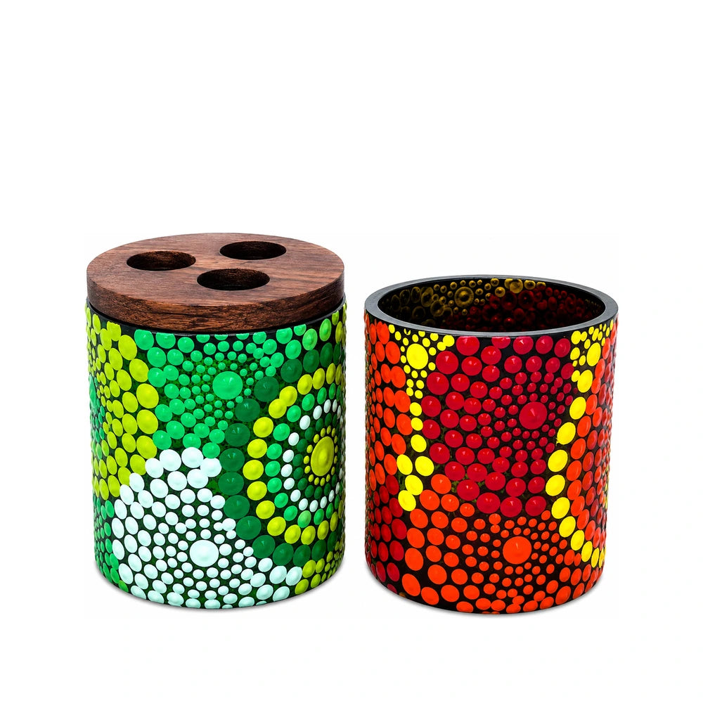Round Toothbrush & Toothpaste Holder Set