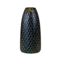 Tiny diamond tear drop amber glass vase