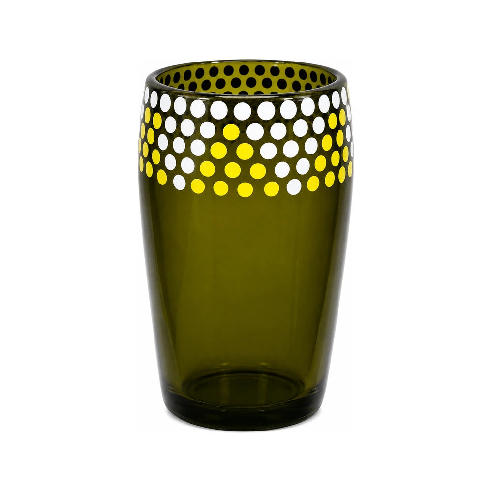 White yellow geo print flower vase