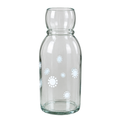 Clear camino vase/caraffe with white floral print